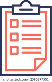 Clipboard Icon Line Color Vector Illustration