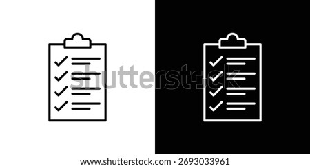 Clipboard icon. Line with editable stroke.