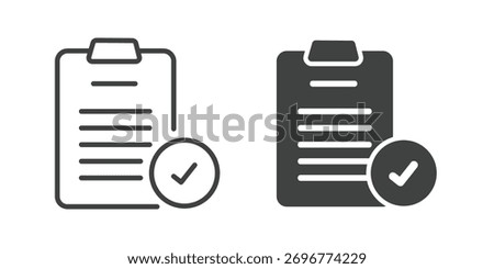 Clipboard Icon. Line and glyph solid icon