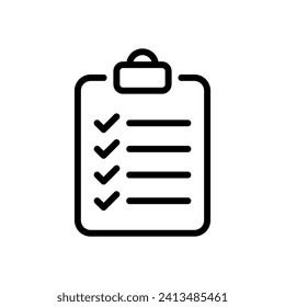 Clipboard Icon Line Style Vector Illustration