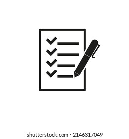 Clipboard icon. Linear image. Simple flat vector illustration on a white background.