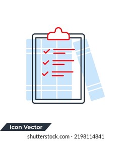 clipboard icon logo vector illustration. Signed approved document symbol template for graphic and web design collection