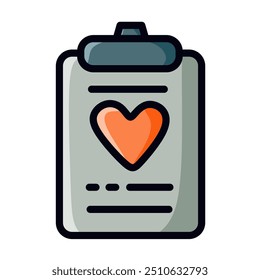 Clipboard icon with love picture