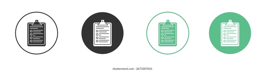 Clipboard icon Minimal Flat Line Vector Icon Set.