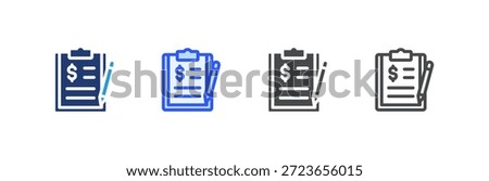 Clipboard icon multiple style collection. Vector illustration.