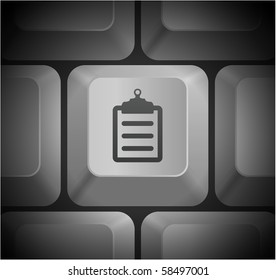 Clipboard-Symbol auf der Original-Illustration der Computertastatur