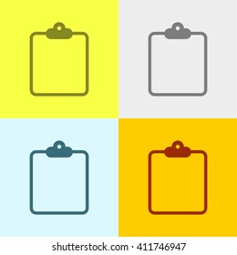 Clipboard Icon on Four Different Backgrounds. Eps-10.