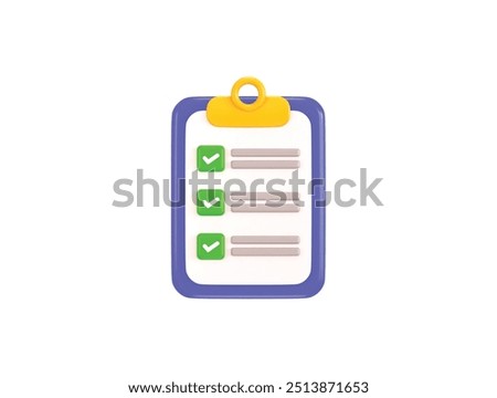  clipboard icon on todo list icon 3d rendering vector illustration