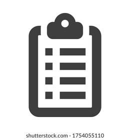 Clipboard icon on white background