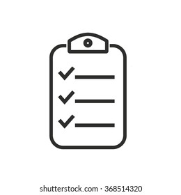 Clipboard  icon  on white background. Vector illustration.
