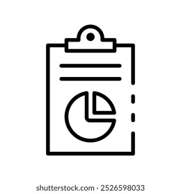 clipboard icon. Outline style design isolated on white background