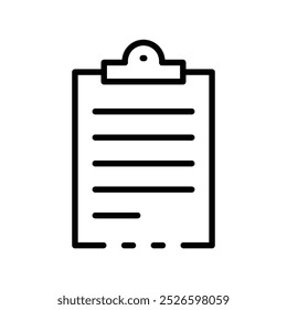 ícone da área de transferência. Design de estilo de estrutura de tópicos isolado no plano de fundo branco