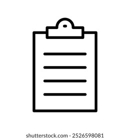 clipboard icon. Outline style design isolated on white background