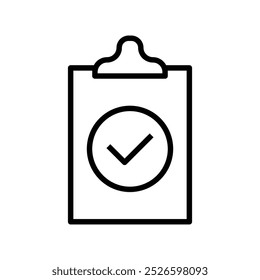 clipboard icon. Outline style design isolated on white background