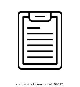 clipboard icon. Outline style design isolated on white background