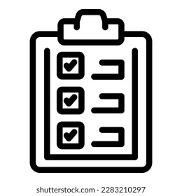Clipboard icon outline vector. Form paper. Job report