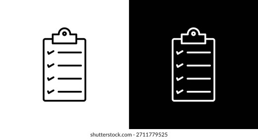 Clipboard icon outline. Vector isolated pictogram for web