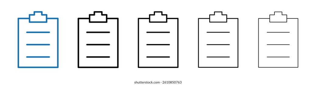 Clipboard icon Outline vector logo for web ui