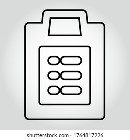 Clipboard icon, outline vector sign, linear style pictogram isolated on white. Symbol, logo illustration. Editable stroke. Eps10 vector illustration.