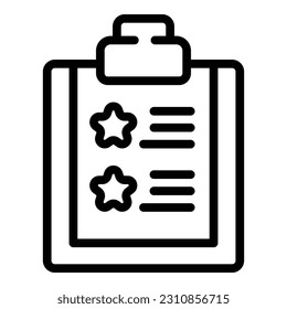 Clipboard icon outline vector. Skill level. Goal career