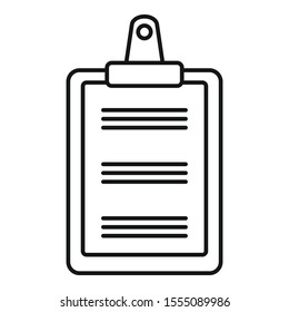 Clipboard icon. Outline clipboard vector icon for web design isolated on white background