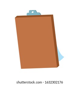 clipboard icon over white background, vector illustration