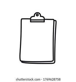 icono del portapapeles sobre fondo blanco, estilo de línea, ilustración vectorial