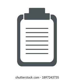 icono del portapapeles sobre fondo blanco, estilo de silueta, ilustración vectorial