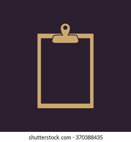 The clipboard icon. Paperwork symbol. Flat Vector illustration