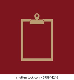 The clipboard icon. Paperwork symbol. Flat Vector illustration