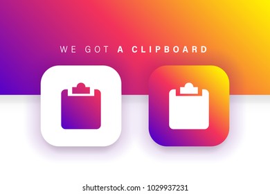 Clipboard icon. Paste icon. Checklist icon. Square contained. Use for brand logo, application, ux/ui, web. Colorful design. Compatible with jpg, png, eps, ai, cdr, svg, pdf, ico, gif. svg