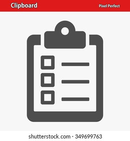 Clipboard Icon. Professional, pixel perfect icons optimized for both large and small resolutions. EPS 8 format.