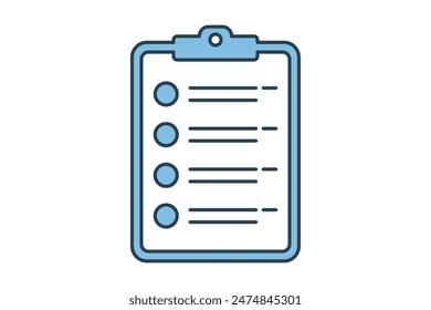 Clipboard icon. icon related to action plan. suitable for web site, app, user interfaces, printable etc. flat line icon style. simple vector design editable
