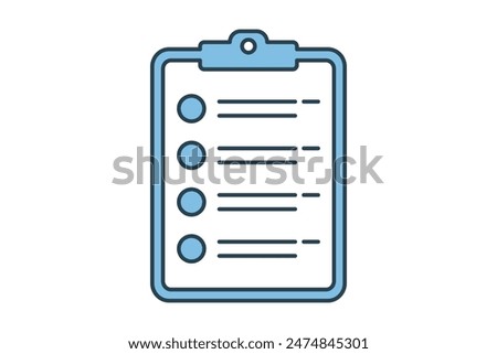 Clipboard icon. icon related to action plan. suitable for web site, app, user interfaces, printable etc. flat line icon style. simple vector design editable