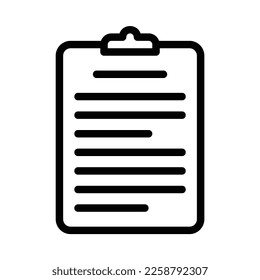 Clipboard icon for saving copies for later pasting elsewhere in a document file in black outline style