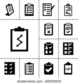 Clipboard icon. set of 13 filled clipboardicons such as clipboard, check list