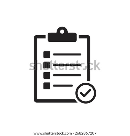 Clipboard icon set. Checklist on the clipboard line icon with checkmarks, checklist, document, gear, pencil. Clipboard outline icons. Checklist symbol. Editable stroke. Isolated. Vector illustration
