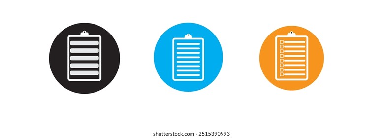 Clipboard icon set. Document symbol in glyph.