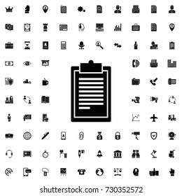 Clipboard icon. set of filled company icons.