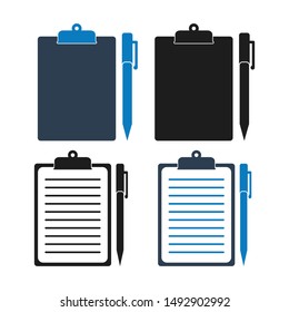 Clipboard Icon set. Flat style vector EPS.