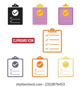 Clipboard icon set flat vector illustration.