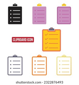 Clipboard icon set flat vector illustration.