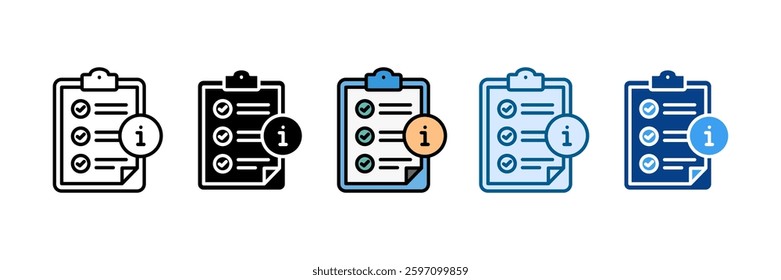 Clipboard Icon Set Multiple Style Collection