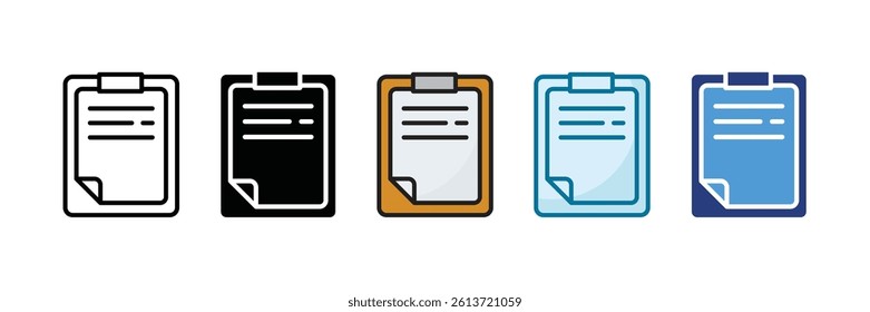 Clipboard Icon Set Multiple Style Collection