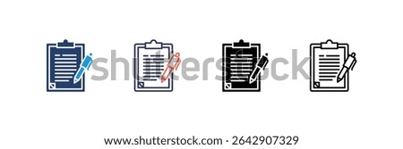 Clipboard Icon set multiple style collection