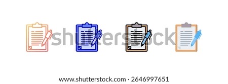 Clipboard Icon set multiple style collection