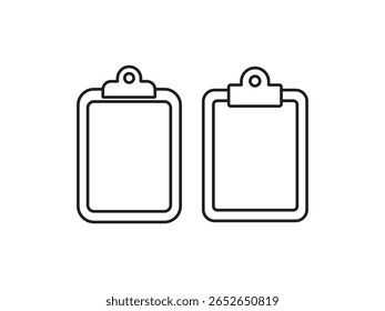 Conjunto de ícones da área de transferência. Ícones do contorno da área de transferência. Ilustração simples em Line-art de Áreas de Transferência Vazias.