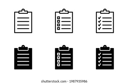 Clipboard icon set, Clipboard sign vector for web site