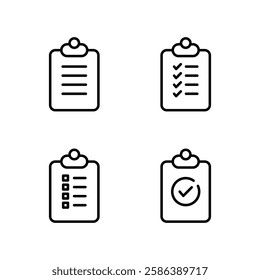 Clipboard icon set. Task icon. To-Do list icon.