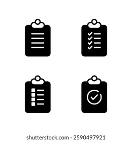 Clipboard icon set. Todo list icon. Task icon.